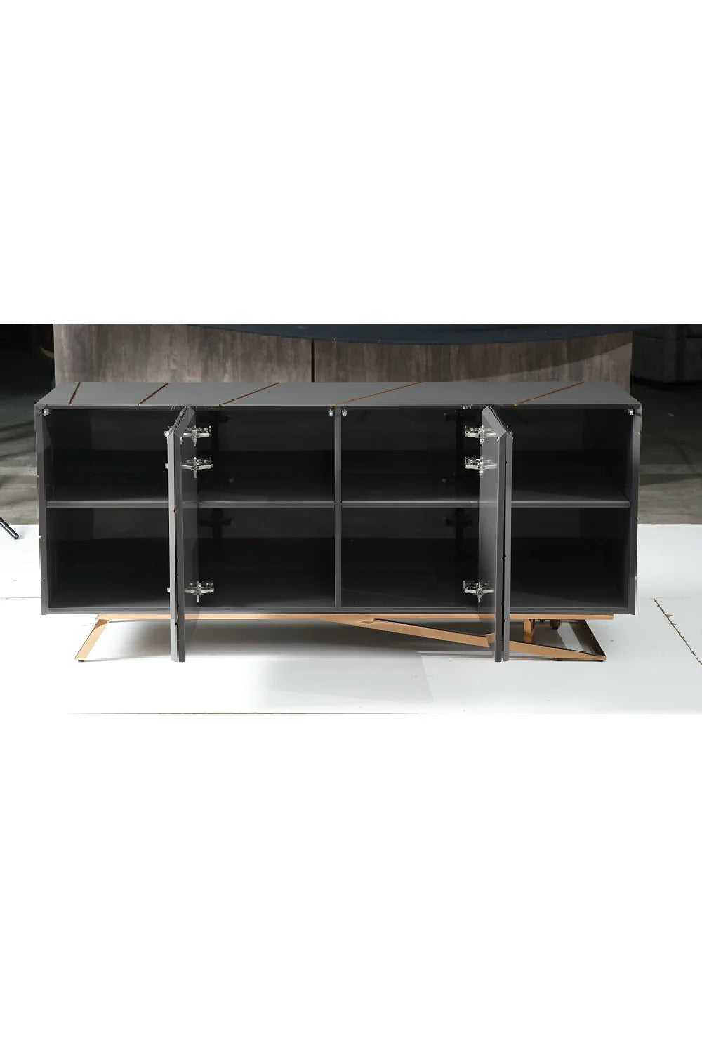 Luxury Grey 4-Door Sideboard European Style for Villa