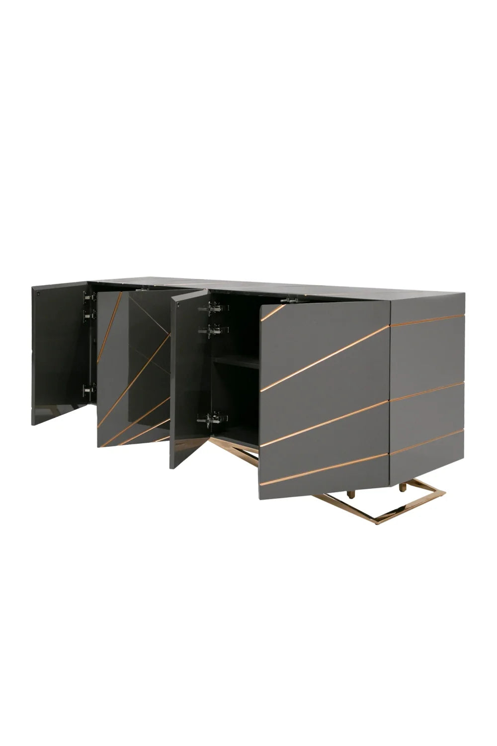 Luxury Grey 4-Door Sideboard European Style for Villa