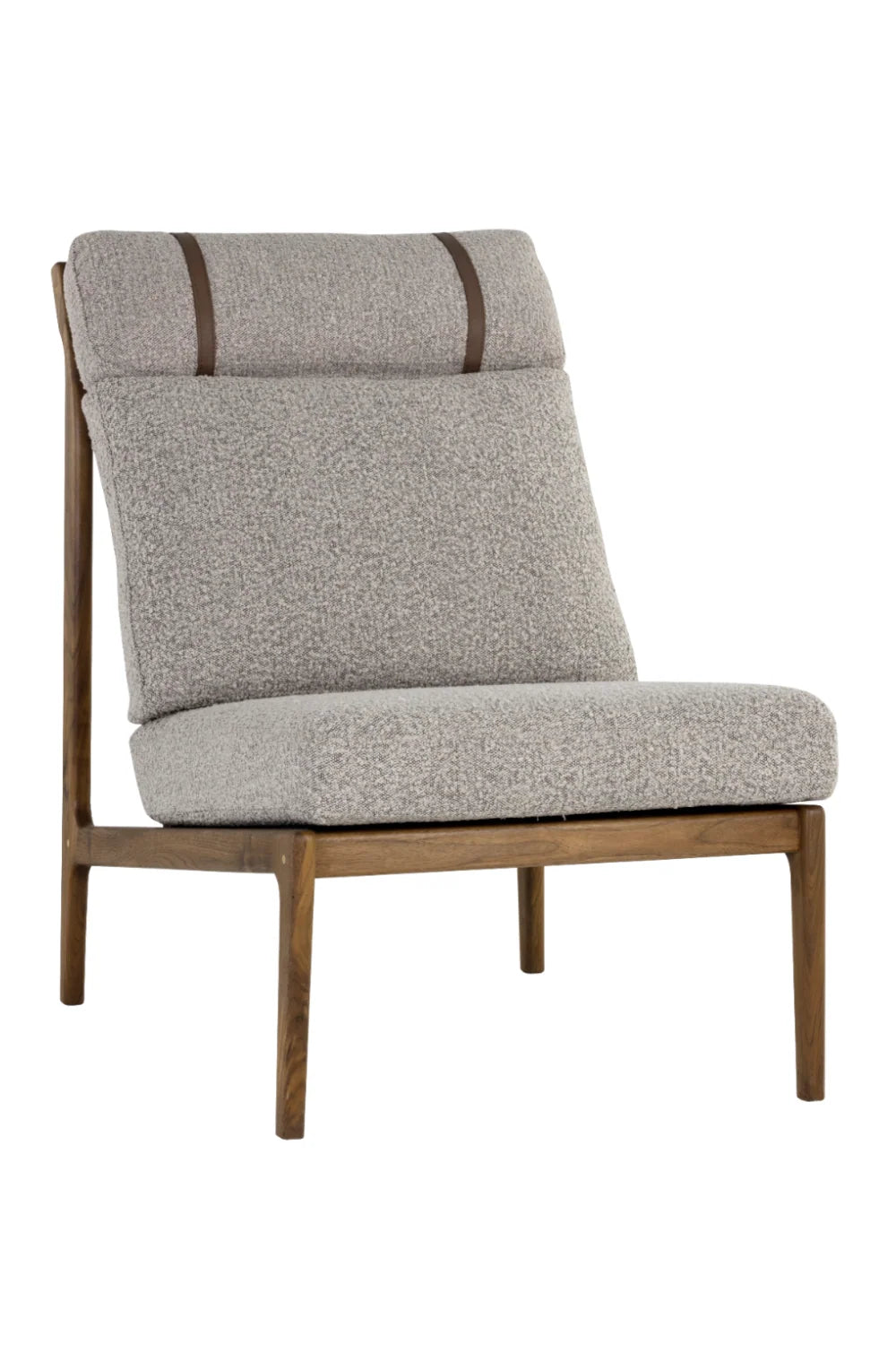 Luxury Grey Boucle Lounge Chair Modern Italian Style for Villa
