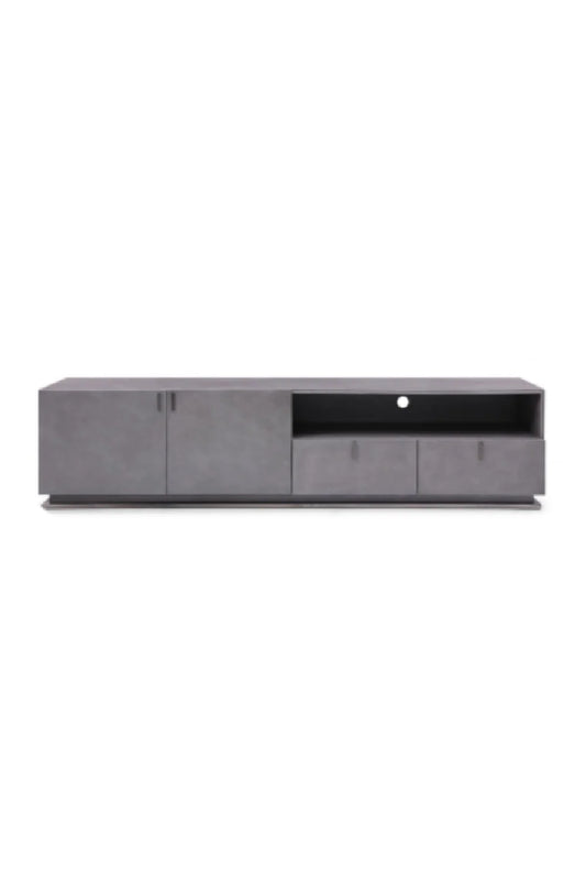 Luxury Grey Crackle TV Stand Modern Italian Style for Villa