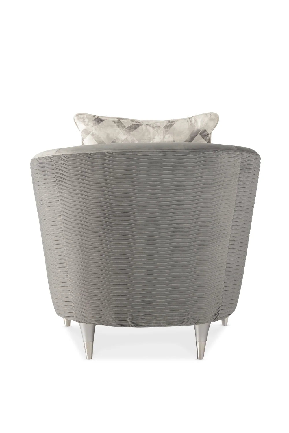 Luxury Grey Fabric Barrel Accent Chair Modern European Style for Villa