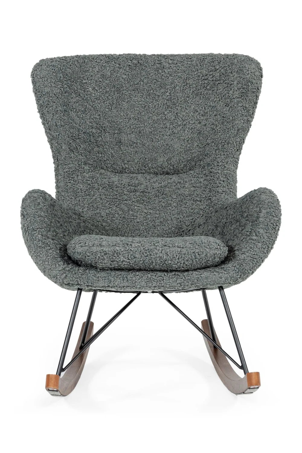 Luxury Grey Fabric Rocking Chair Modern European Style for Villa