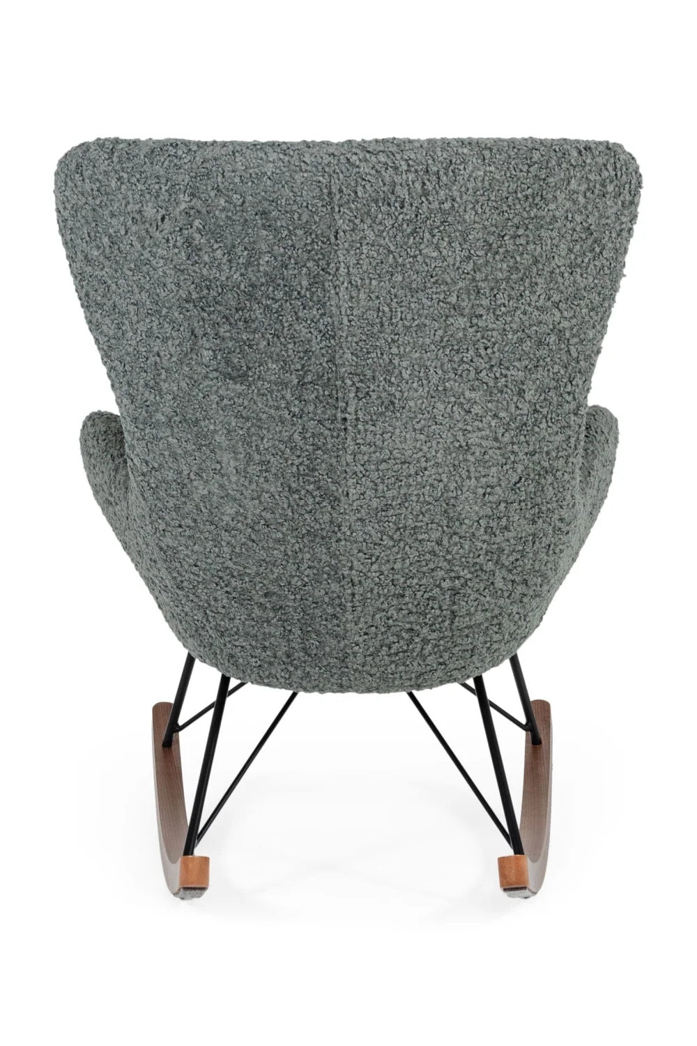 Luxury Grey Fabric Rocking Chair Modern European Style for Villa