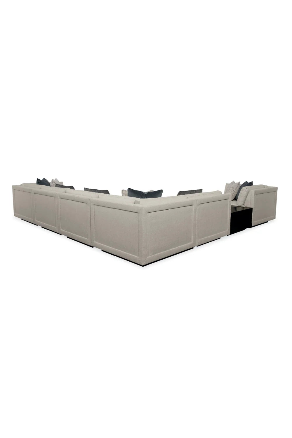Luxury Grey Fabric Sectional Sofa Modern Italian Style for Villa