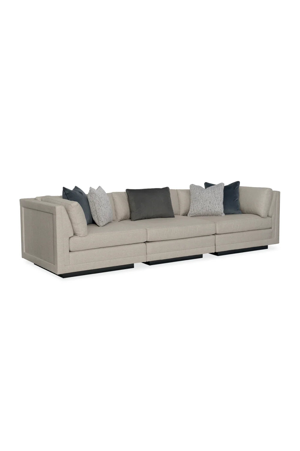 Luxury Grey Fabric Sectional Sofa Modern Italian Style for Villa