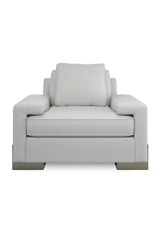Luxury Grey Fabric Shelf Arm Lounge Chair Modern Italian Style for Villa