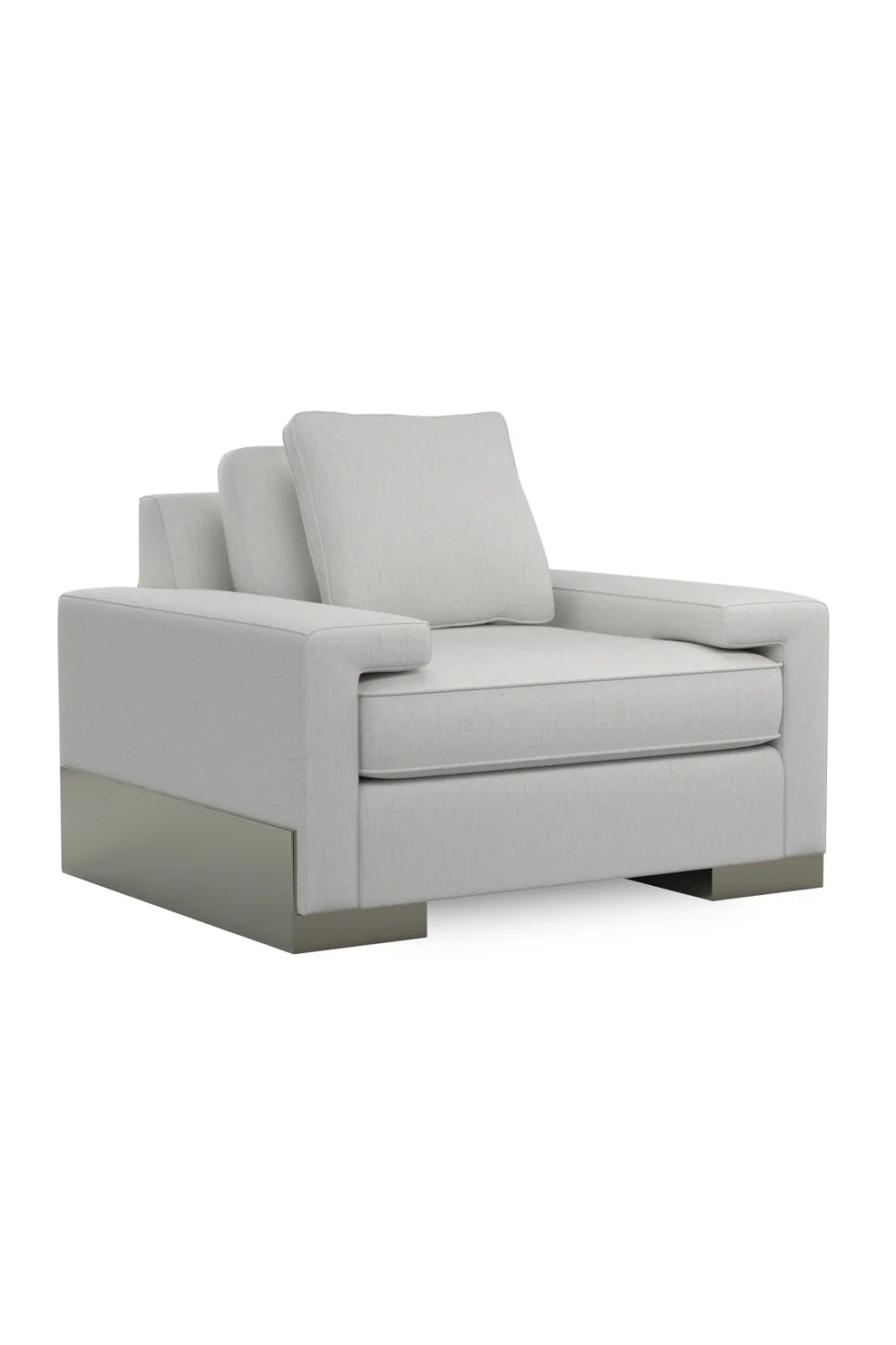 Luxury Grey Fabric Shelf Arm Lounge Chair Modern Italian Style for Villa