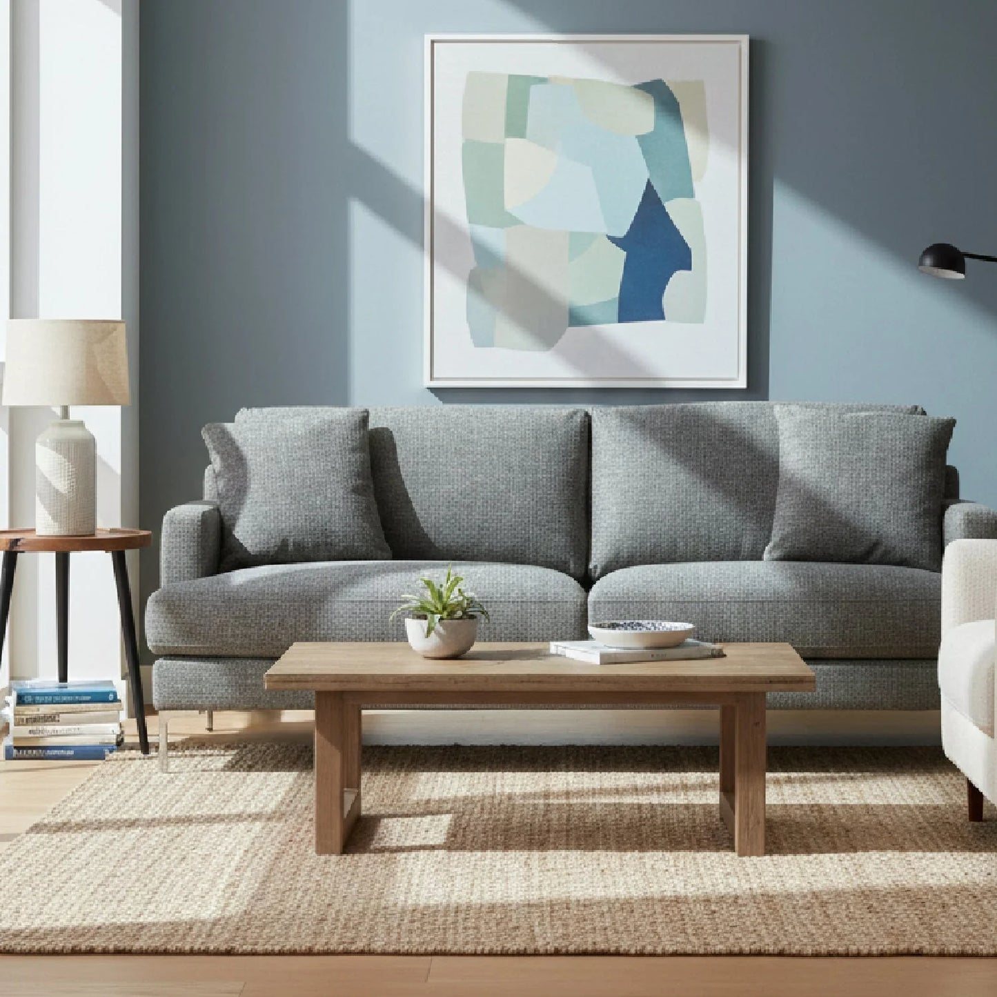 Luxury Grey Fabric Sofa Modern Italian Style for Villa
