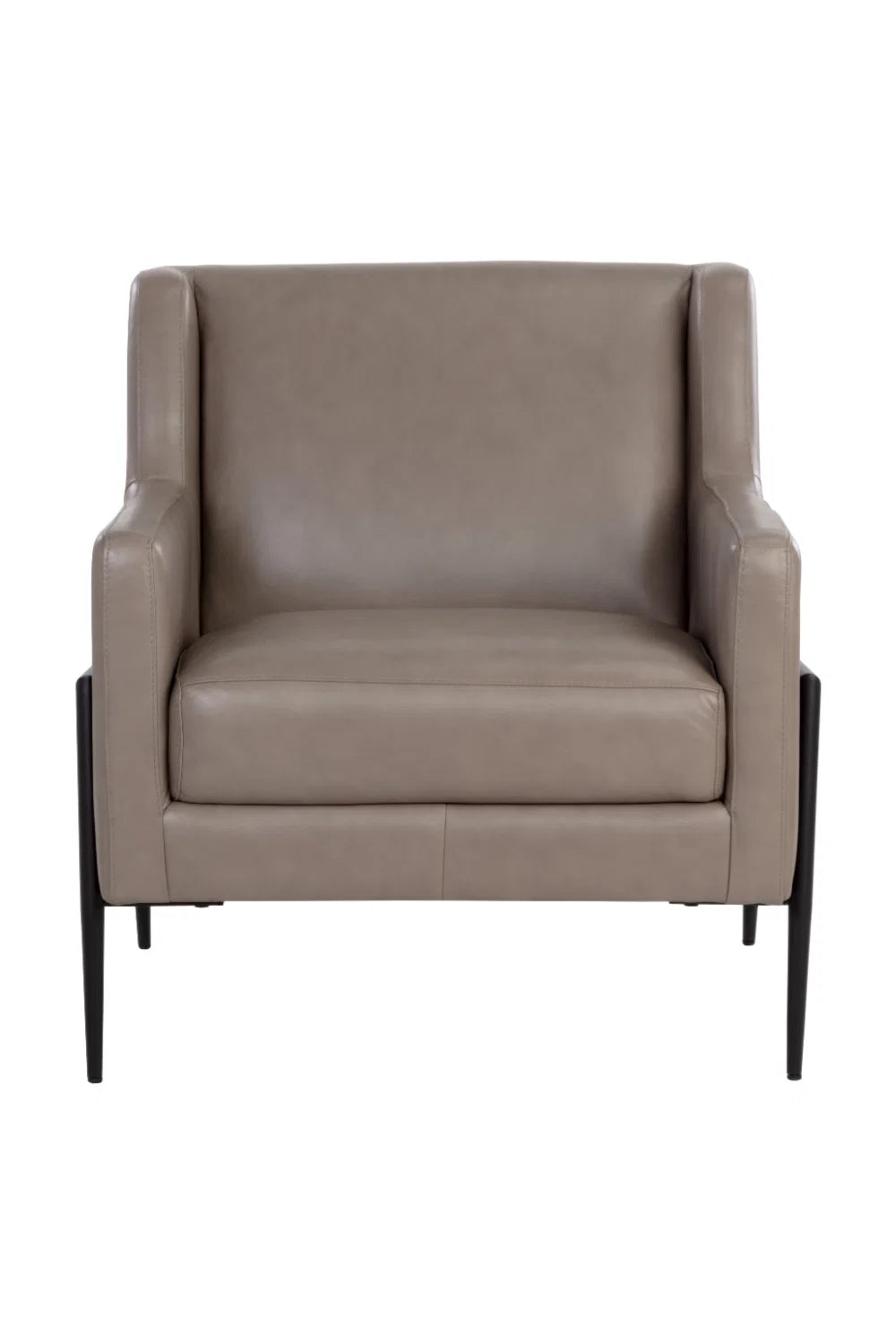 Luxury Grey Leather Lounge Chair Modern Italian Style for Villa