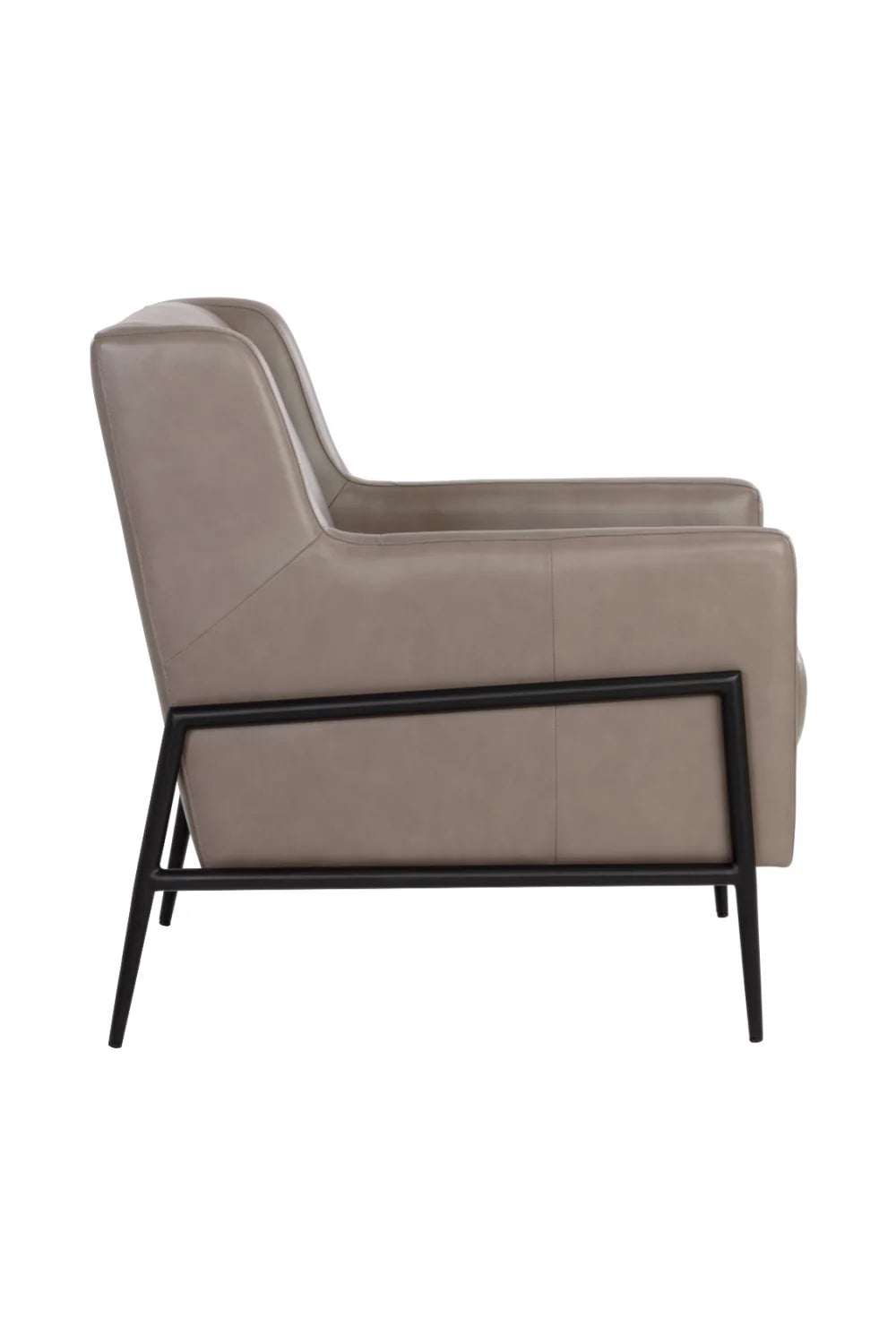 Luxury Grey Leather Lounge Chair Modern Italian Style for Villa