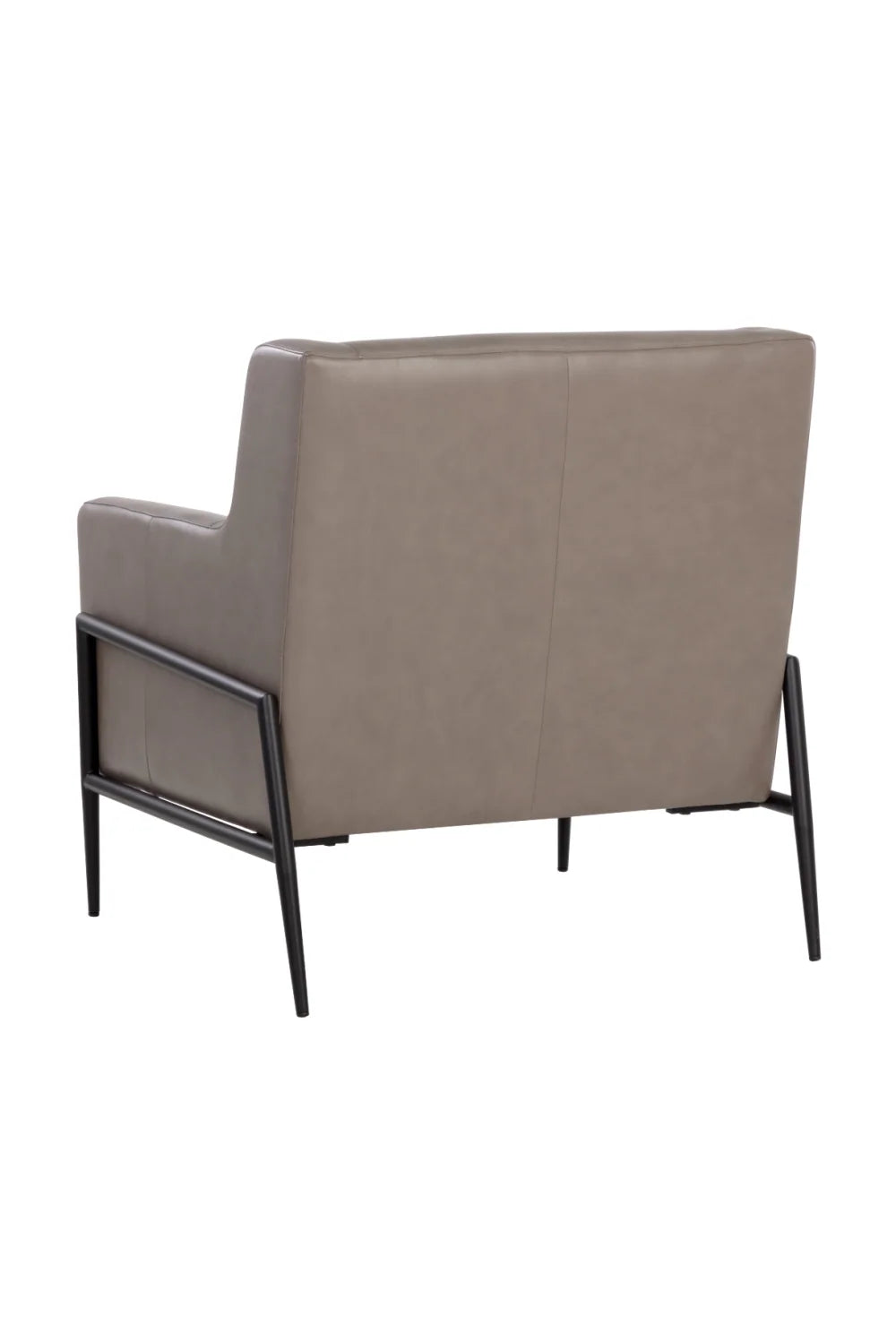 Luxury Grey Leather Lounge Chair Modern Italian Style for Villa
