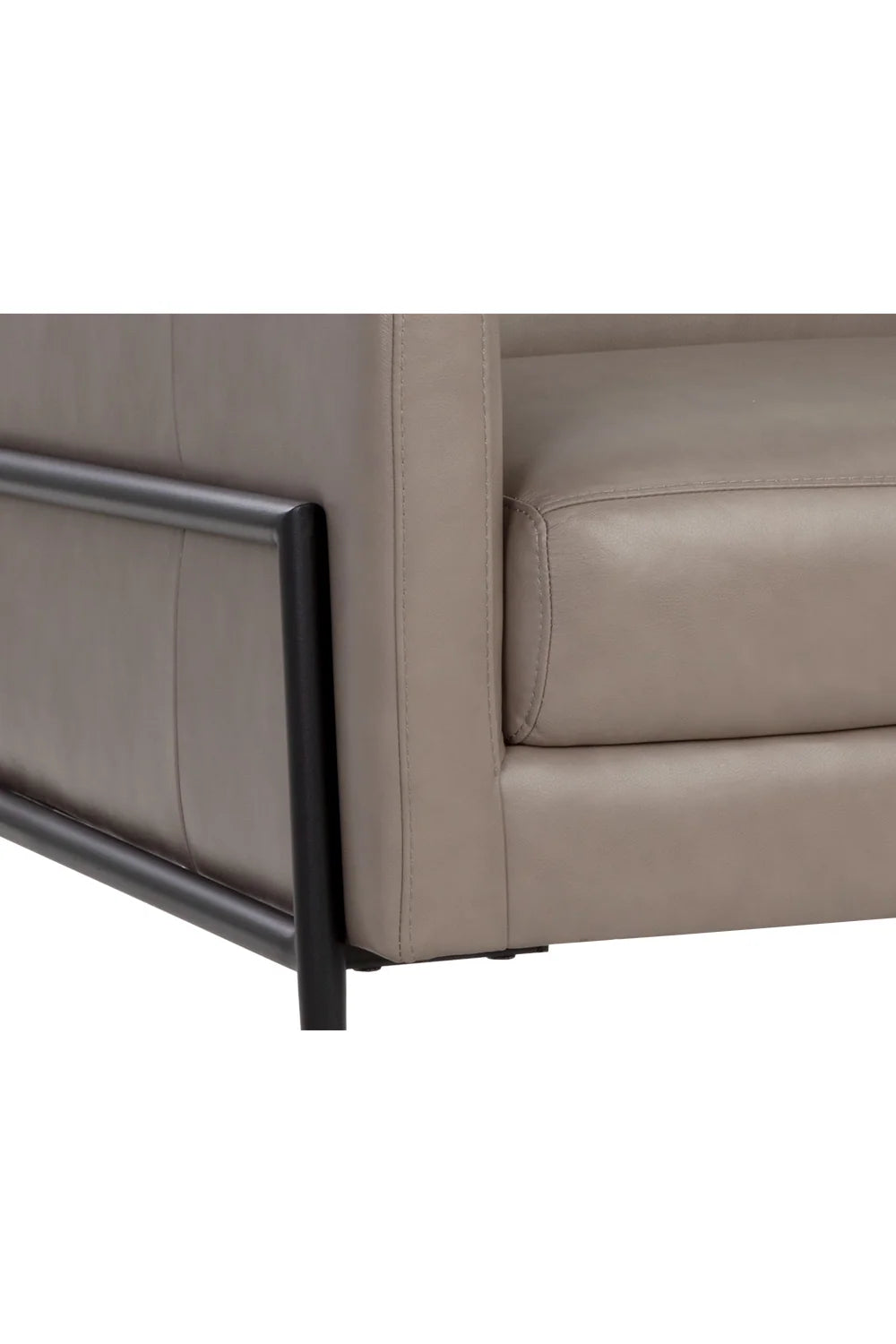Luxury Grey Leather Lounge Chair Modern Italian Style for Villa