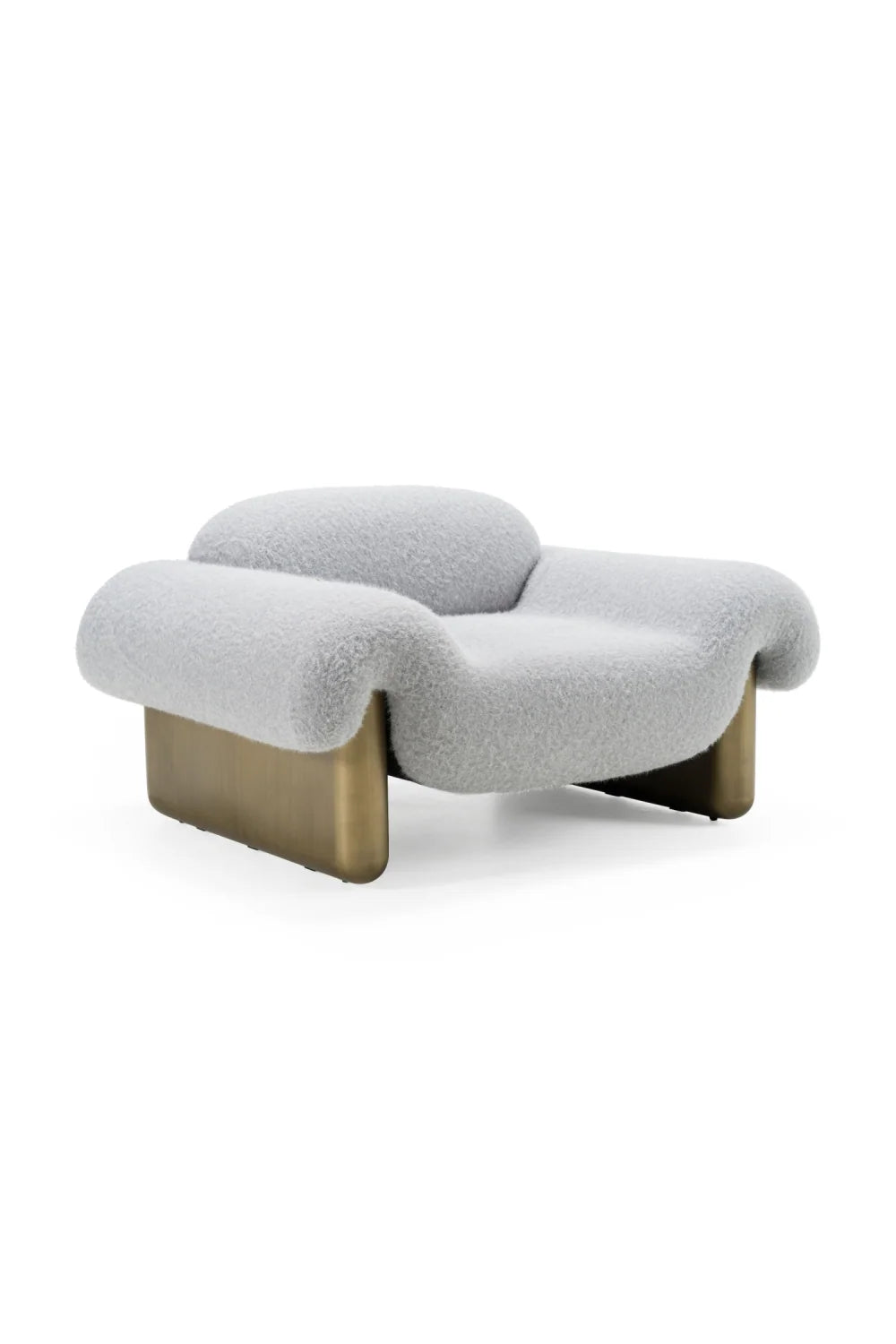 Luxury Grey Rounded Armchair Modern Italian Style for Villa