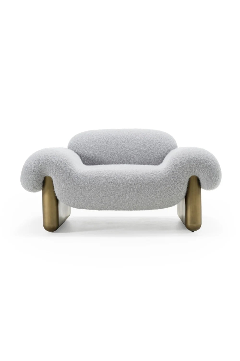 Luxury Grey Rounded Armchair Modern Italian Style for Villa