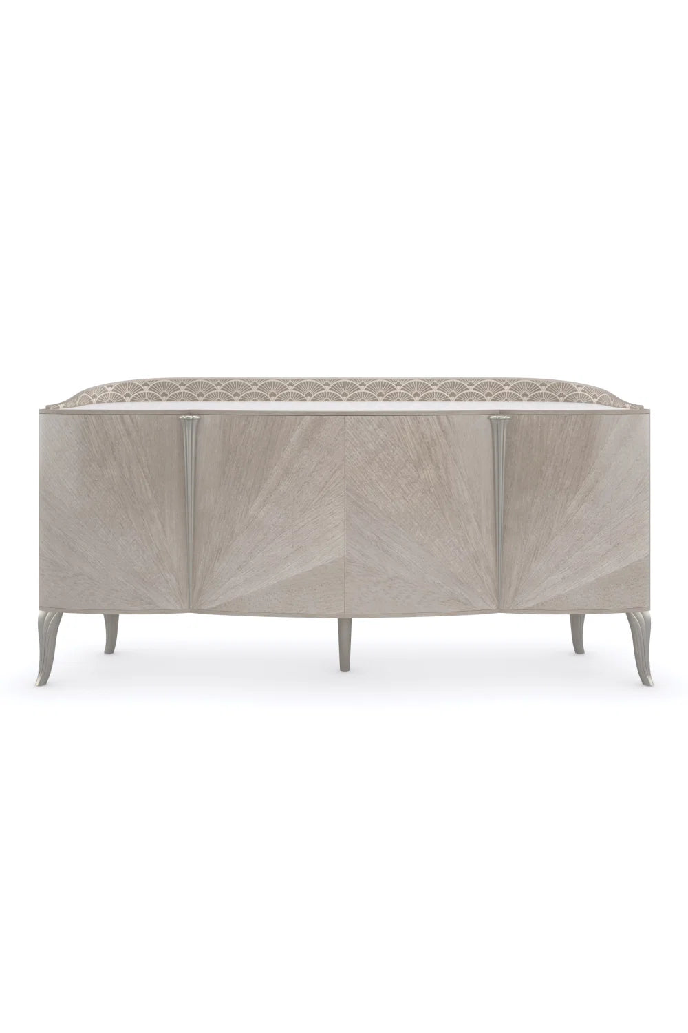 Luxury Grey Stone 4-Door Sideboard European Style for Villa