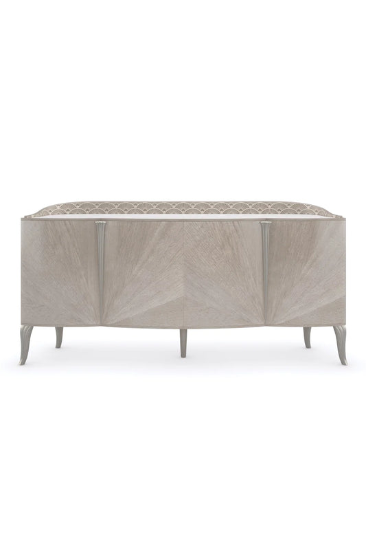 Luxury Grey Stone 4-Door Sideboard European Style for Villa