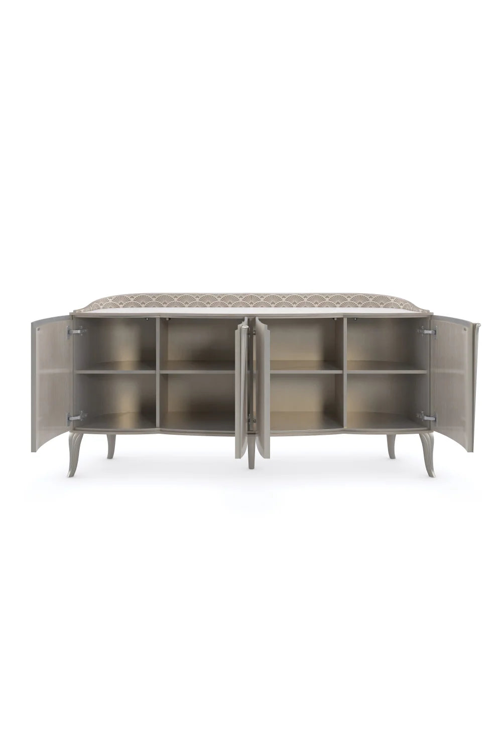 Luxury Grey Stone 4-Door Sideboard European Style for Villa