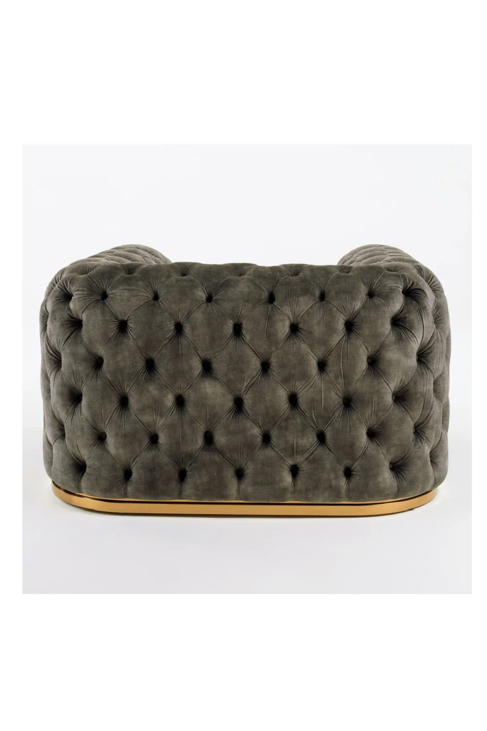 Luxury Grey Velvet Tufted Lounge Chair Modern Italian Style for Villa