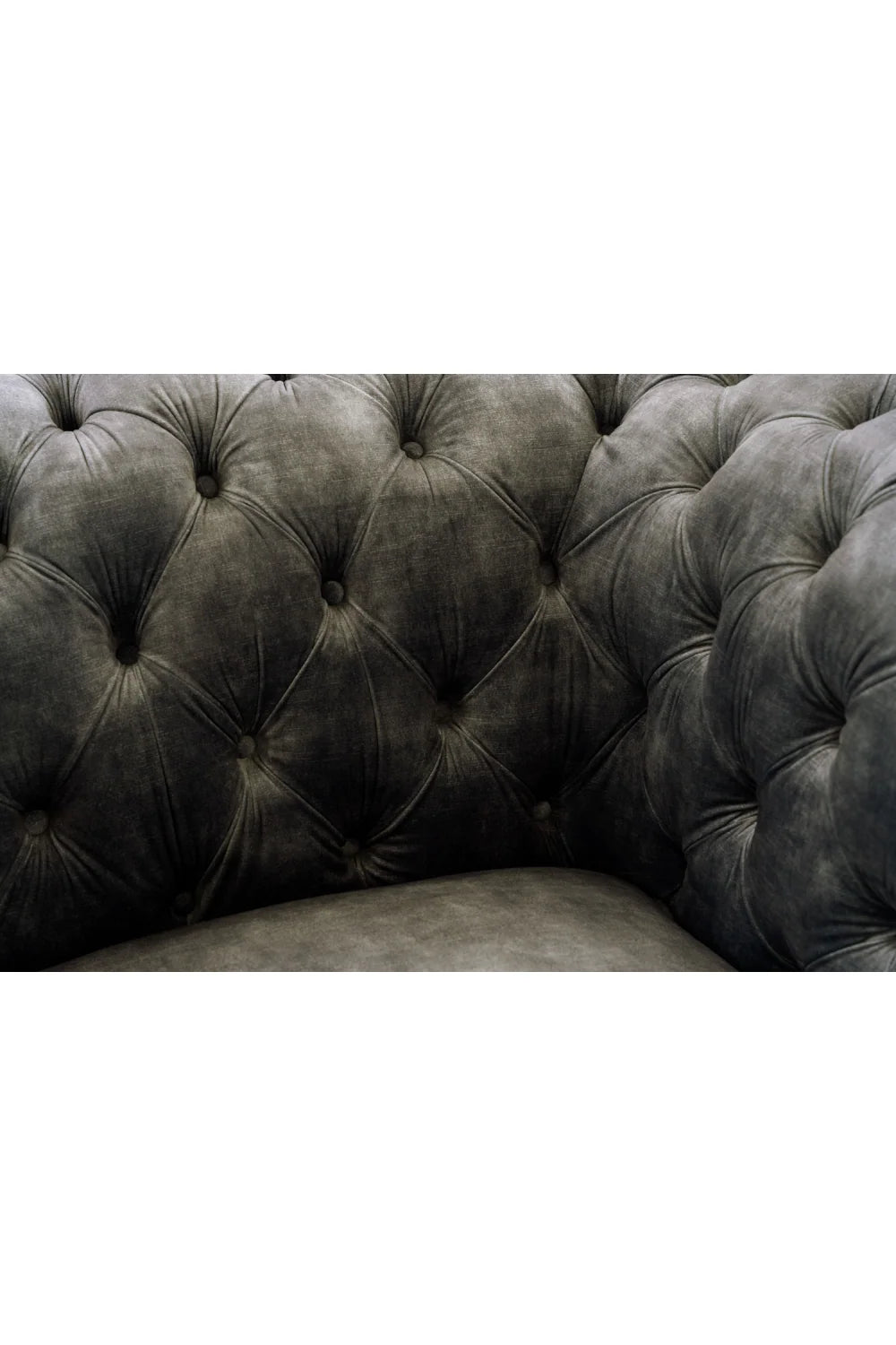 Luxury Grey Velvet Tufted Lounge Chair Modern Italian Style for Villa