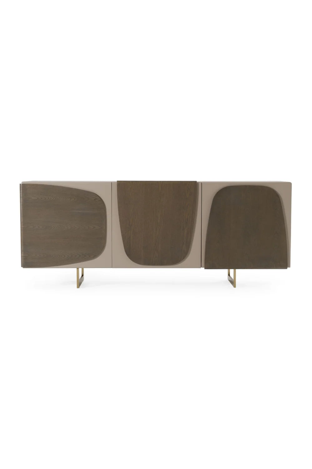 Luxury Grey Wooden 3-Door Sideboard European Style for Villa