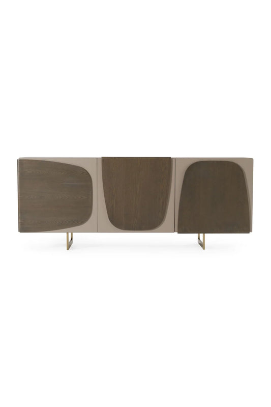 Luxury Grey Wooden 3-Door Sideboard European Style for Villa