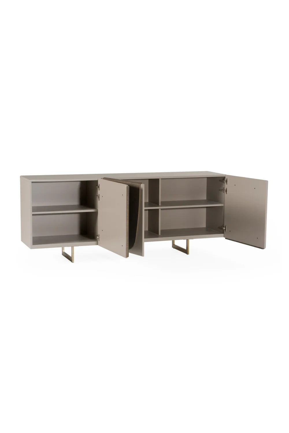 Luxury Grey Wooden 3-Door Sideboard European Style for Villa