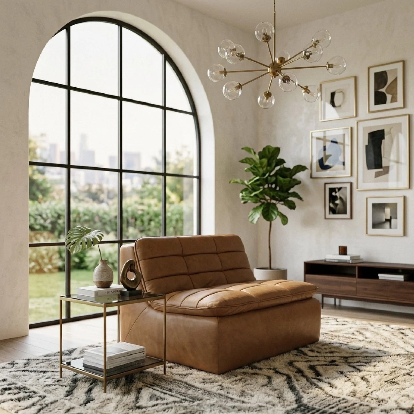 Luxury Grid Channeled Accent Chair European Style for Villa