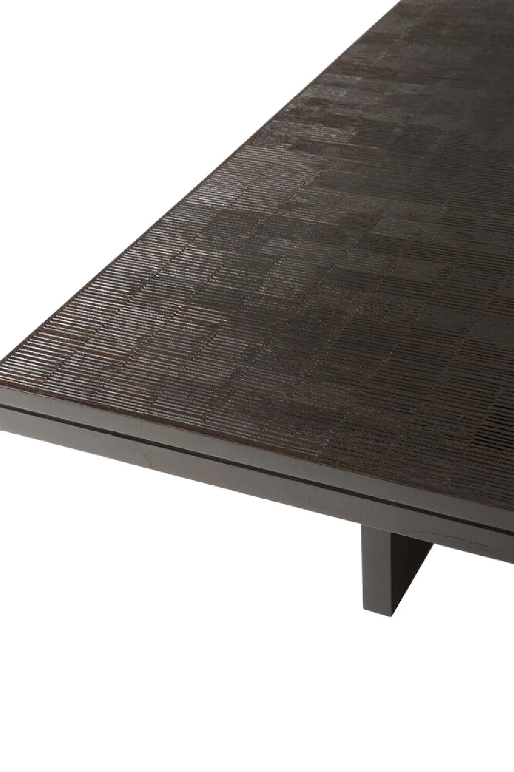 Luxury Grooves Wooden Coffee Table Modern Italian Style for Villa