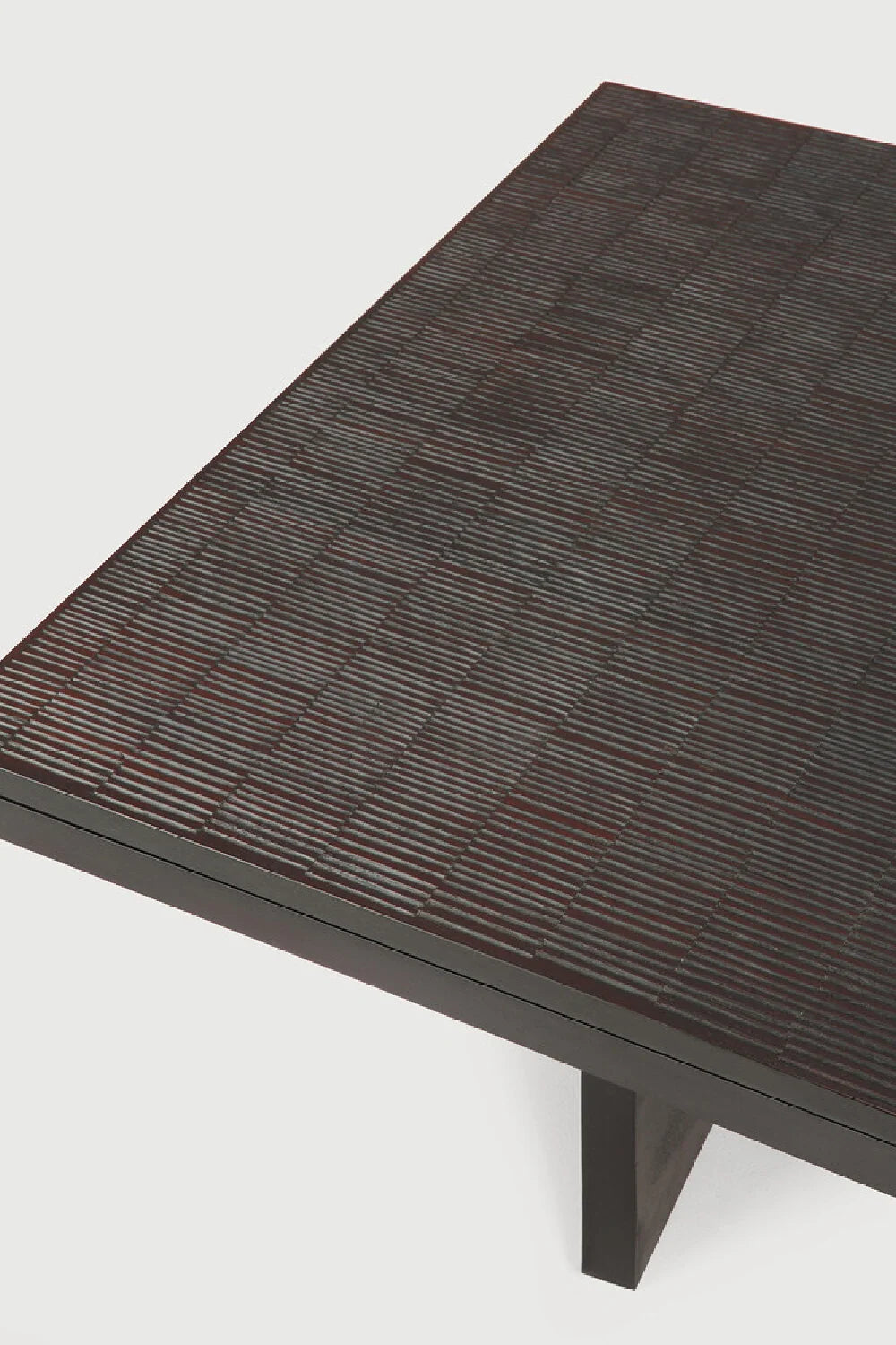 Luxury Grooves Wooden Coffee Table Modern Italian Style for Villa