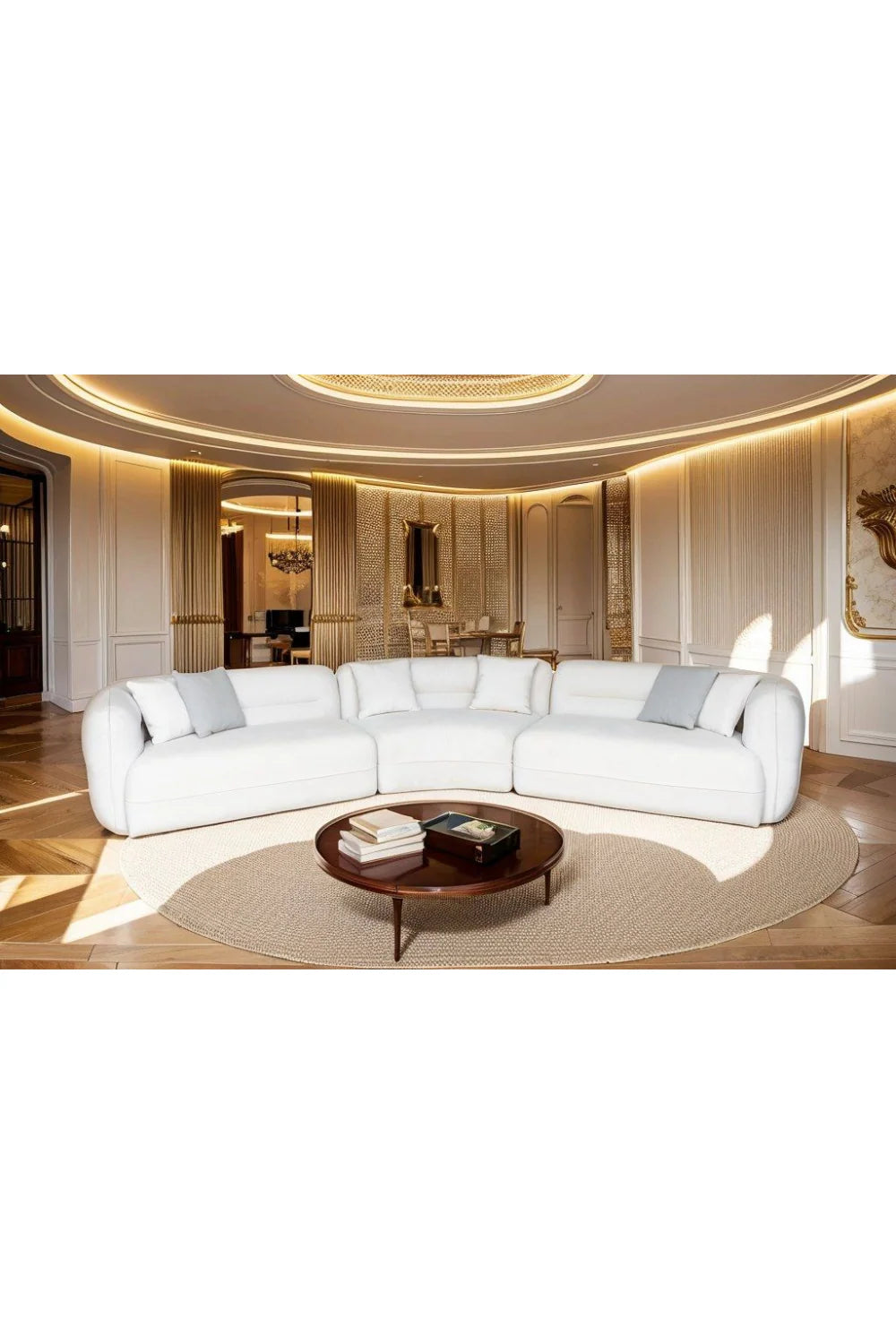 Luxury Gypsy Curved Fabric Sectional Sofa Modern Italian Style for Villa