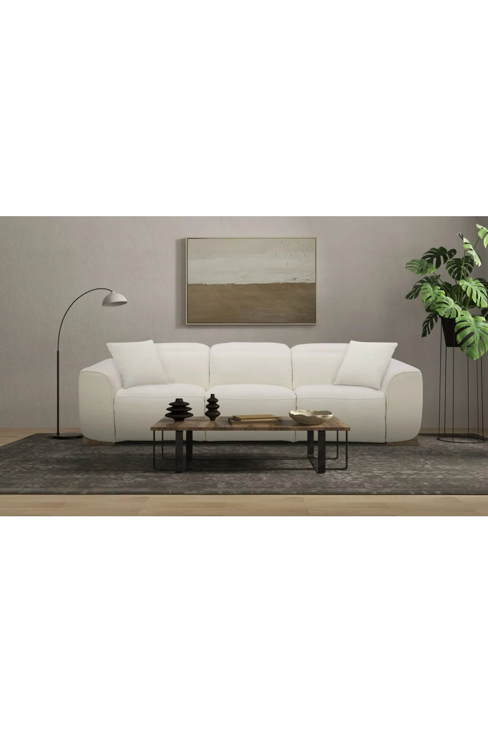 Luxury Hagerty White Fabric Recliner Sofa Modern Italian Style for Villa