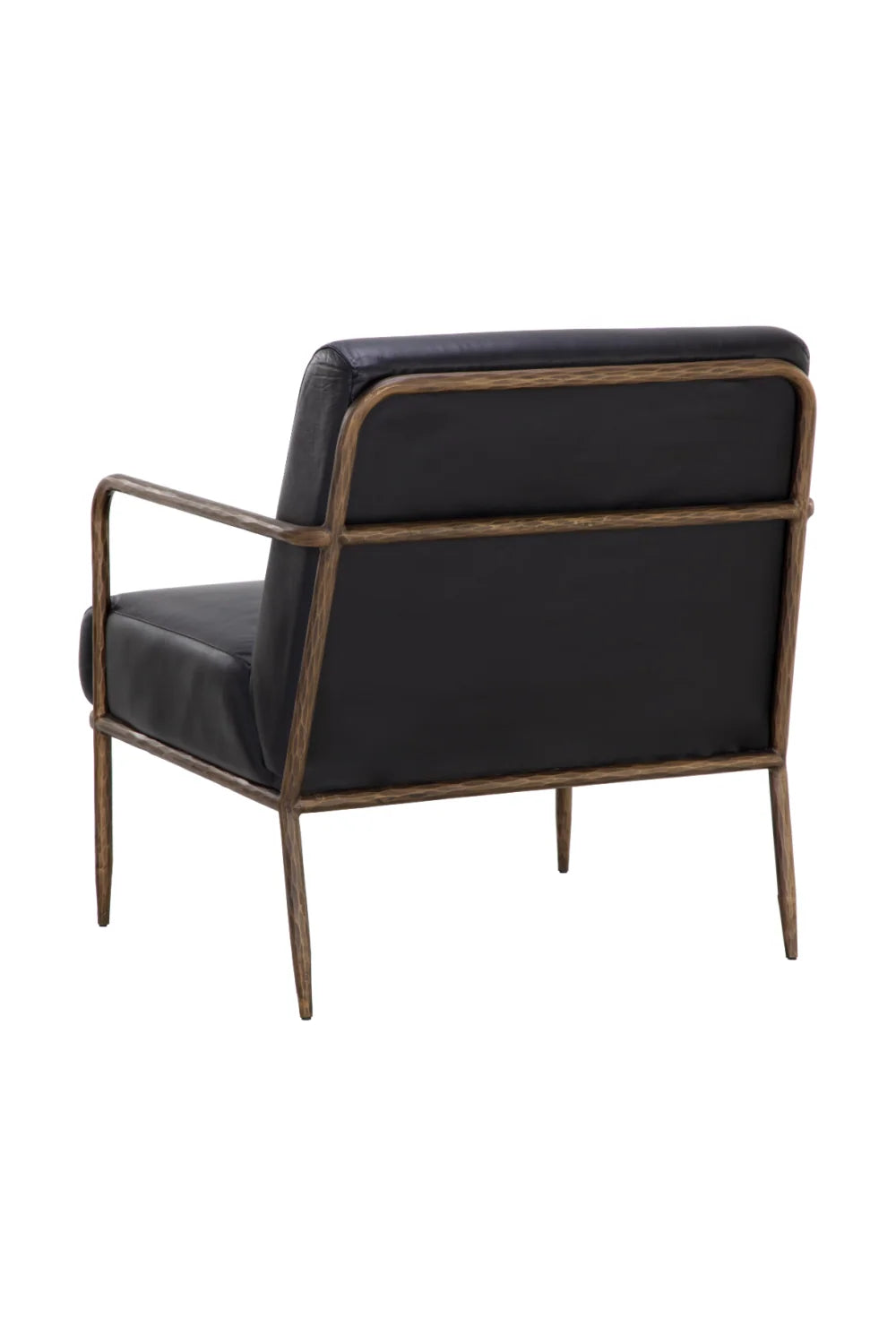 Luxury Hammered Brass Leather Lounge Chair European Style for Villa
