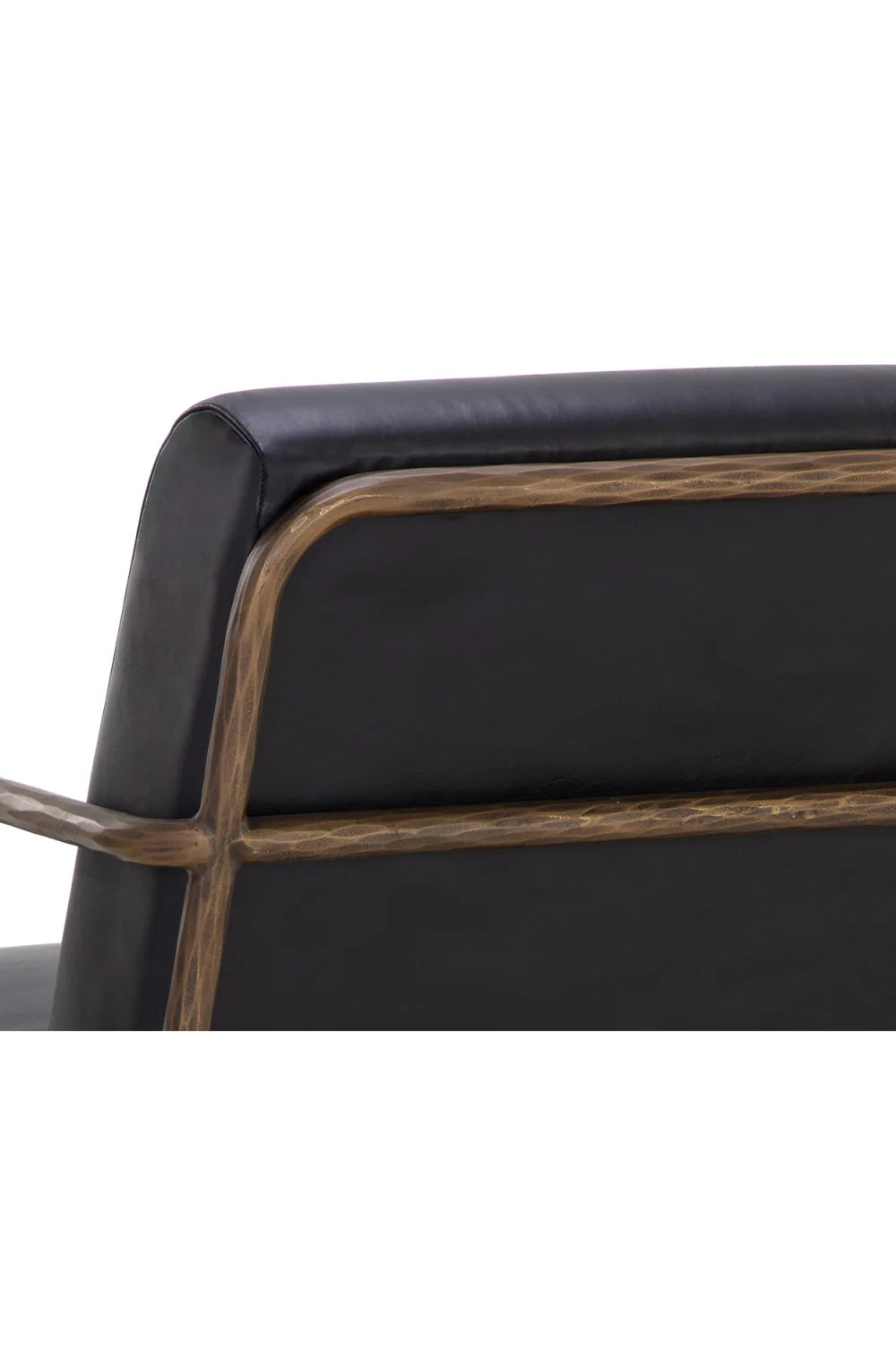 Luxury Hammered Brass Leather Lounge Chair European Style for Villa