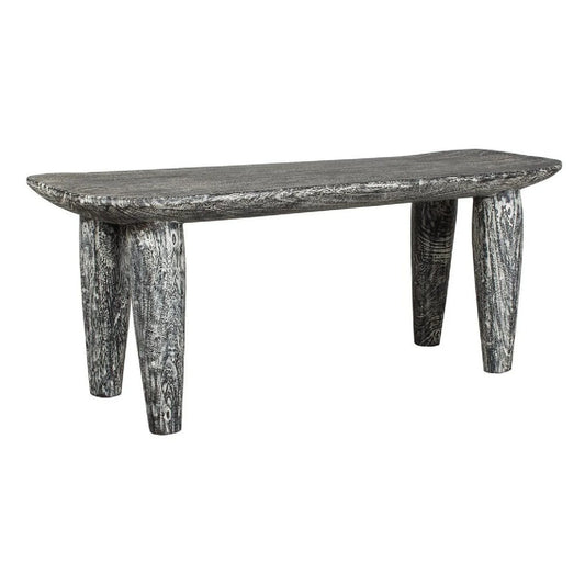 Luxury Hand-Carved Suar Wood Bench European Style for Villa