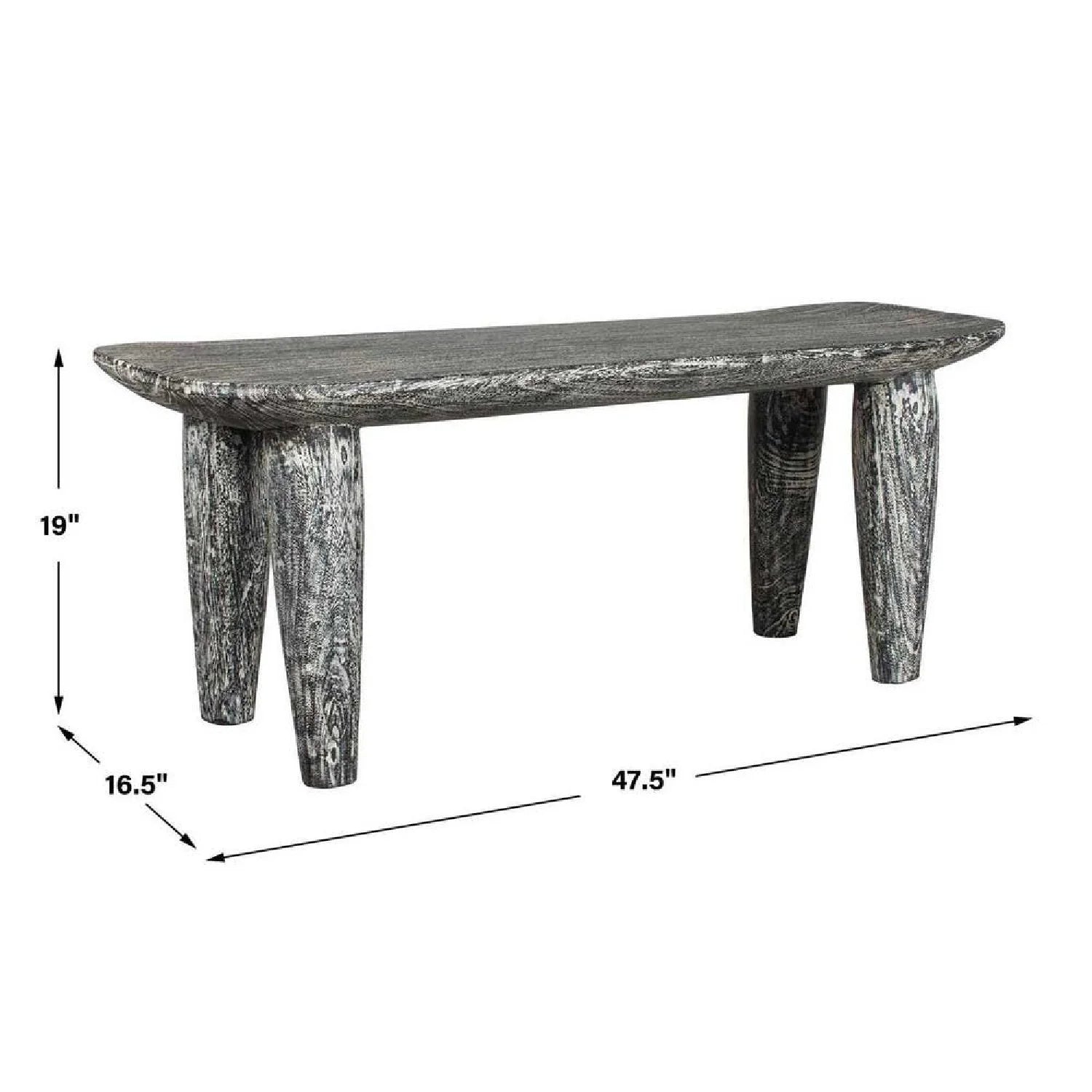 Luxury Hand-Carved Suar Wood Bench European Style for Villa