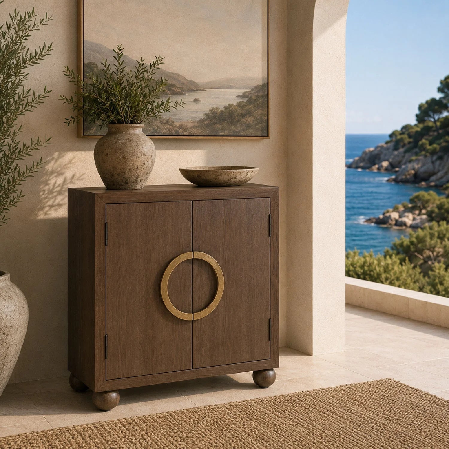 Luxury Handcrafted Modern Wood Cabinet European Style for Villa