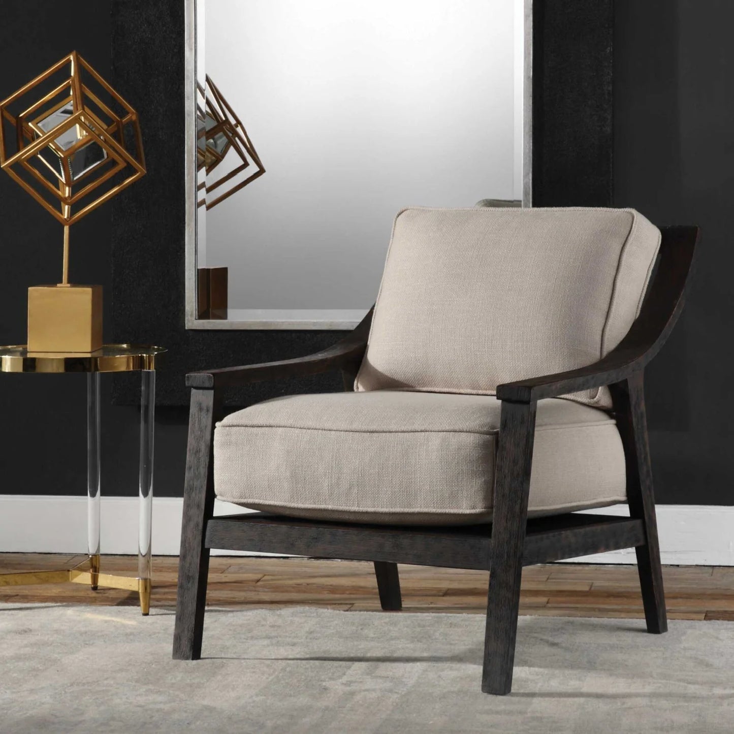Luxury Hardwood Lounge Chair Modern Italian Style for Villa