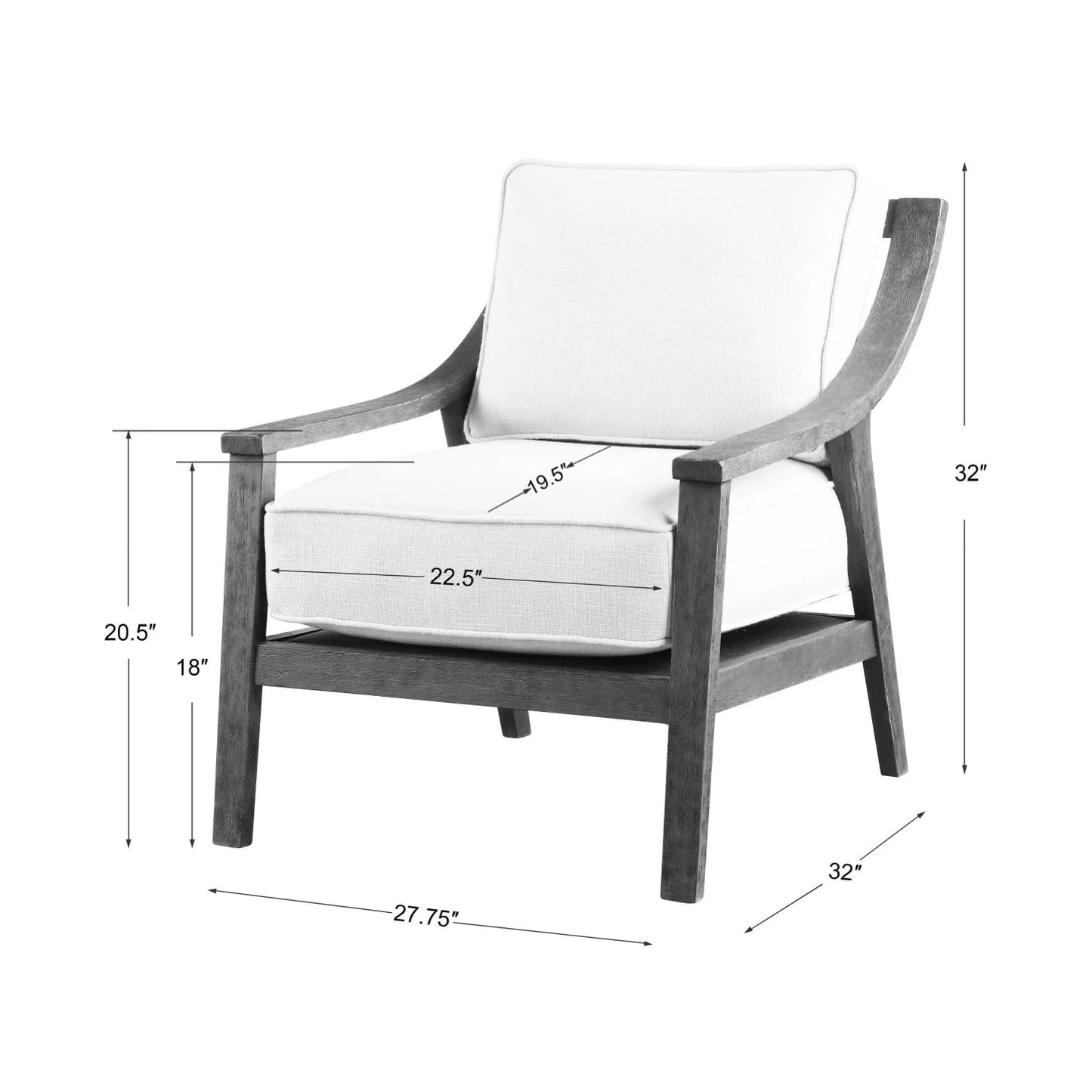 Luxury Hardwood Lounge Chair Modern Italian Style for Villa