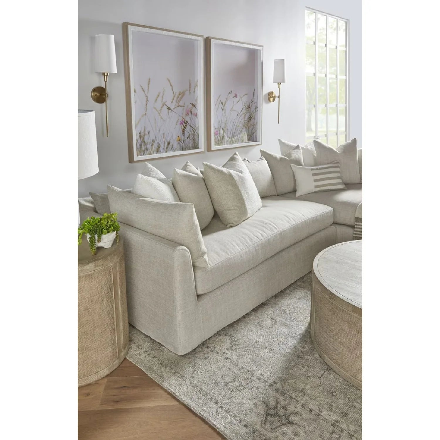Luxury Haven Fabric Sectional Sofa Modern Italian Style for Villa