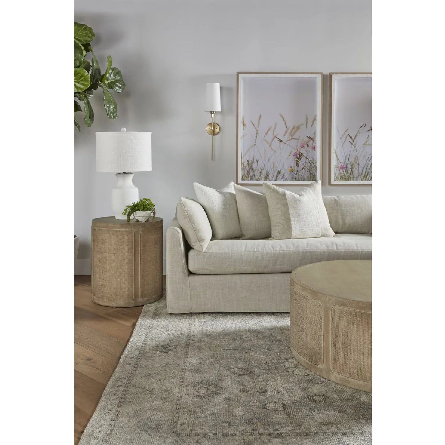 Luxury Haven Fabric Sectional Sofa Modern Italian Style for Villa