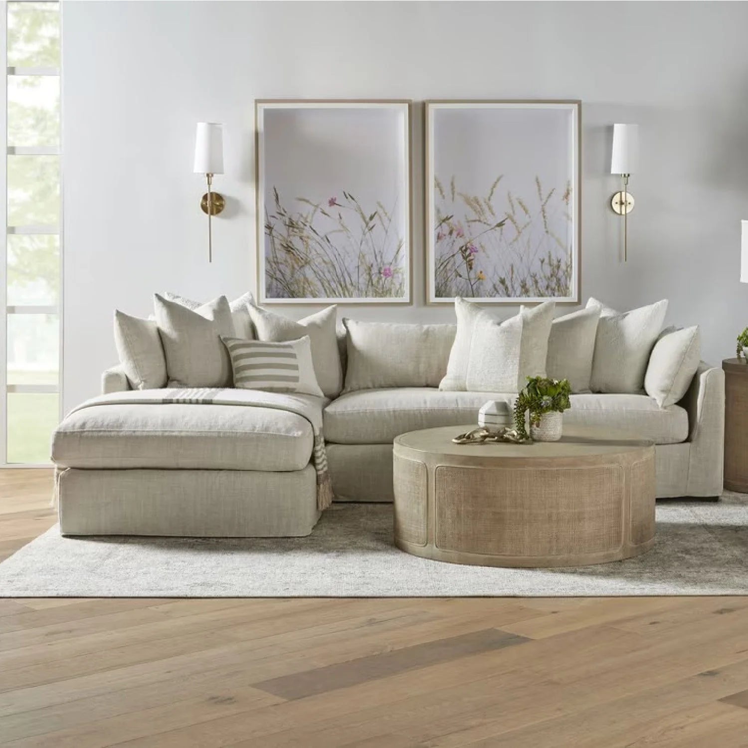 Luxury Haven Fabric Sectional Sofa Modern Italian Style for Villa