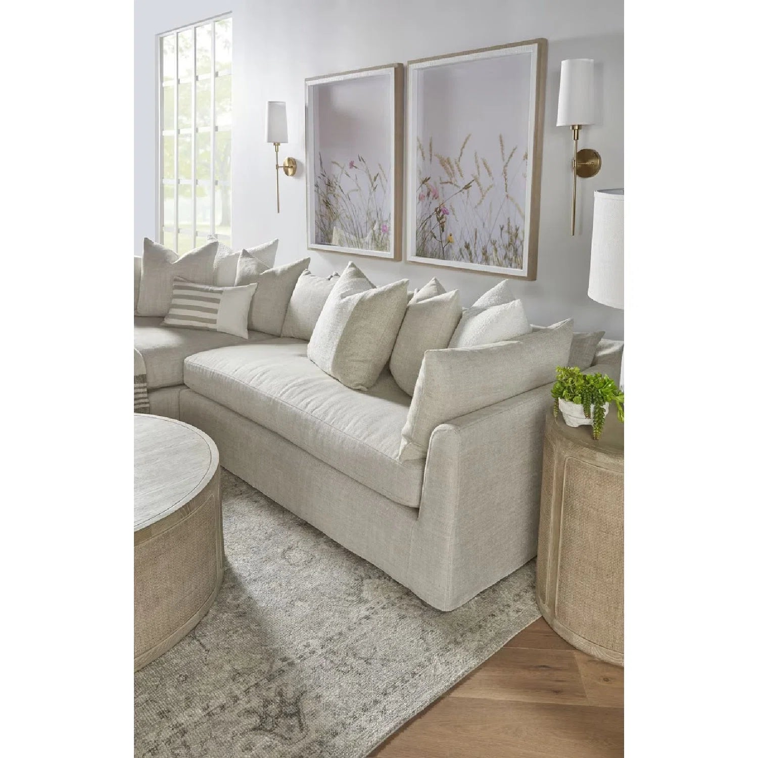 Luxury Haven Fabric Sectional Sofa Modern Italian Style for Villa