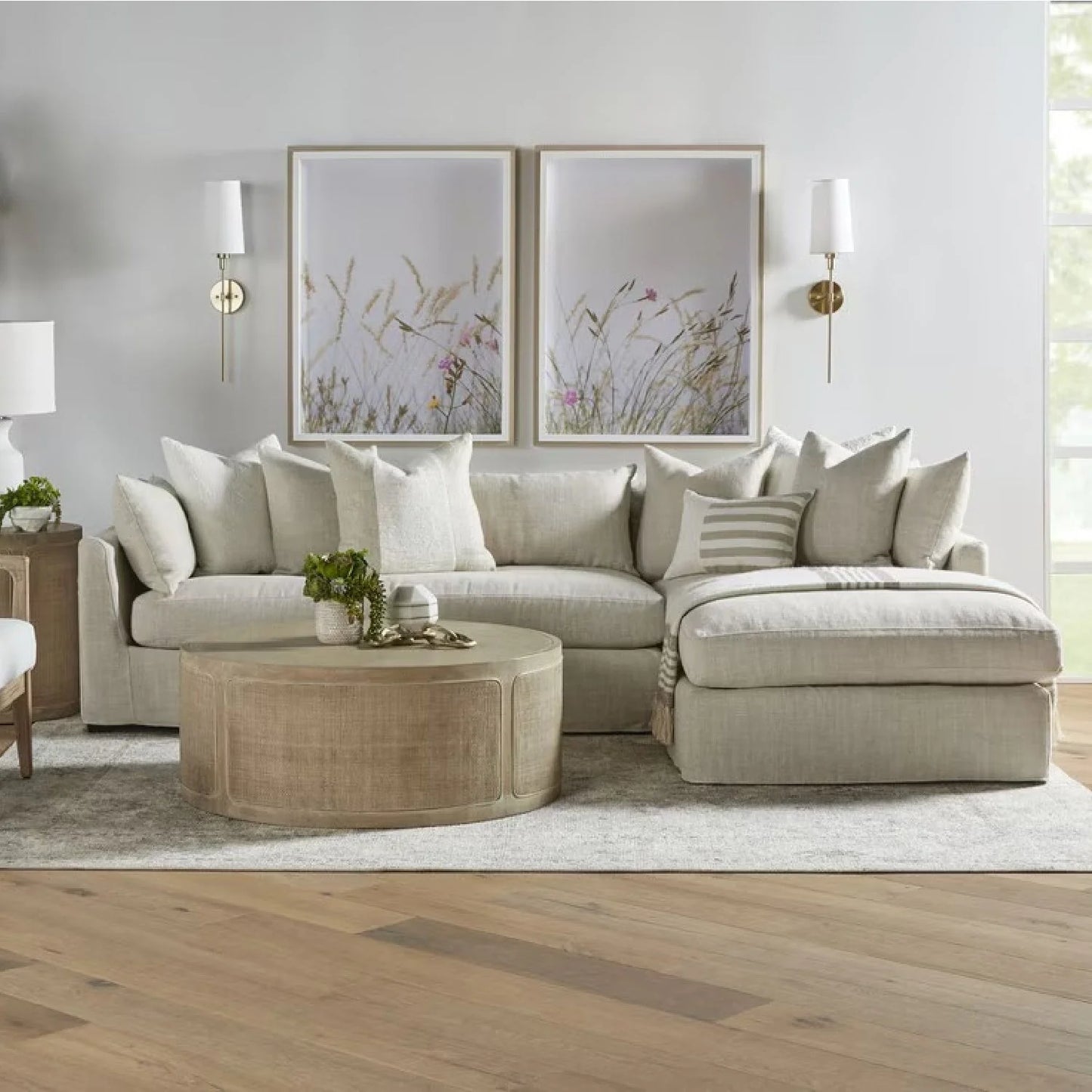 Luxury Haven Fabric Sectional Sofa Modern Italian Style for Villa