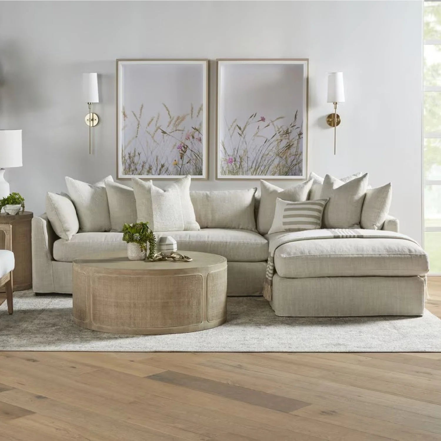 Luxury Haven Fabric Sectional Sofa Modern Italian Style for Villa
