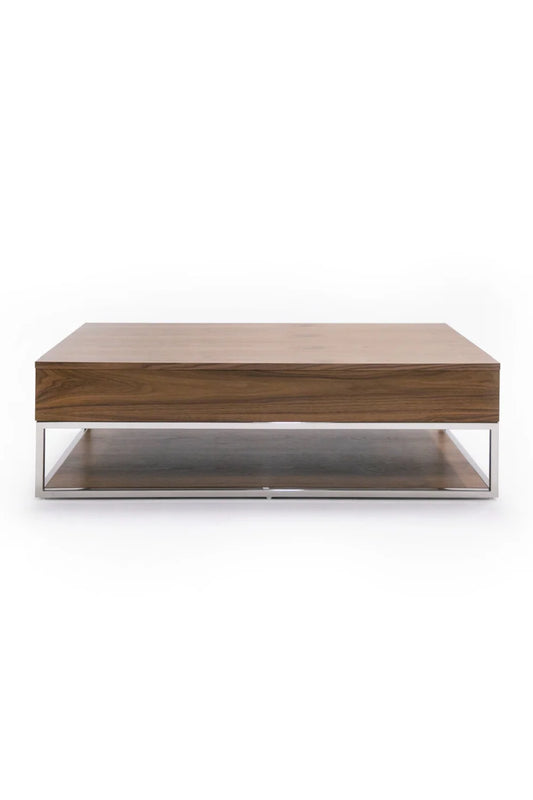 Luxury Heloise Walnut Veneer Coffee Table Modern Italian Style for Villa