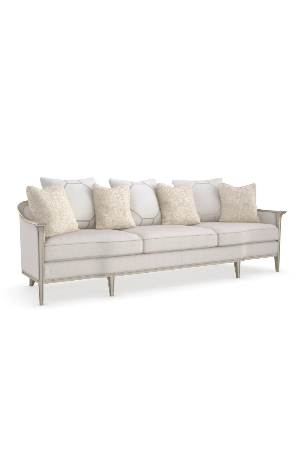 Luxury Herringbone Fabric 4-Seater Sofa Modern Italian Style for Villa