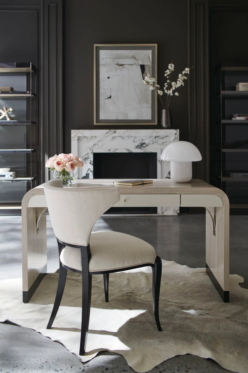 Luxury Herringbone Patterned Modern Desk European Style for Villa