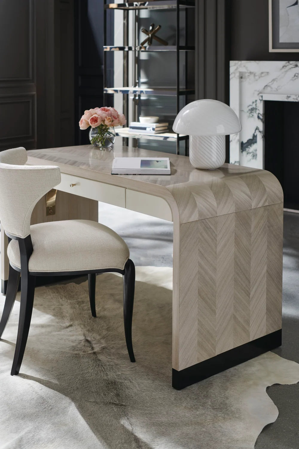 Luxury Herringbone Patterned Modern Desk European Style for Villa