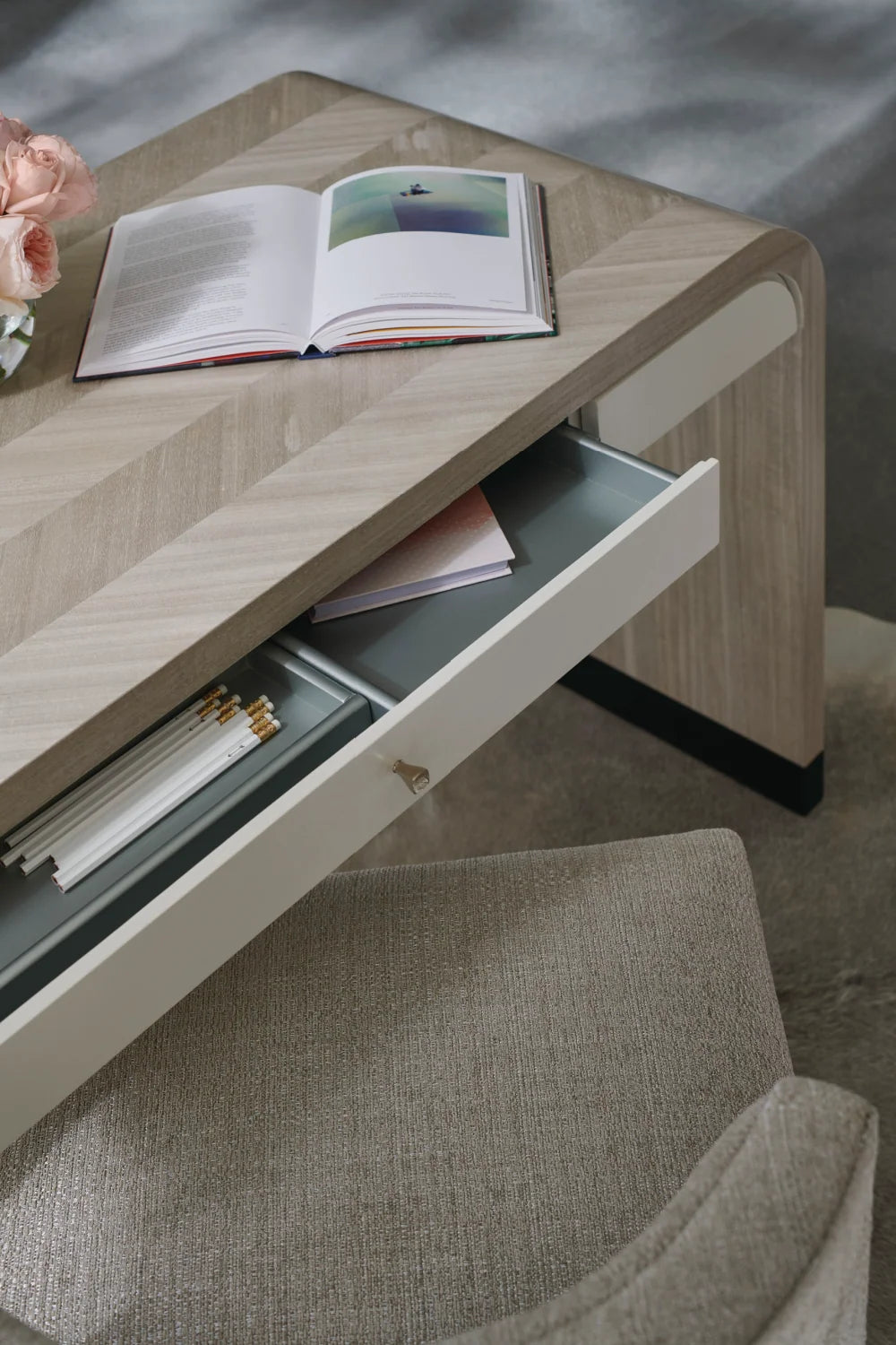 Luxury Herringbone Patterned Modern Desk European Style for Villa