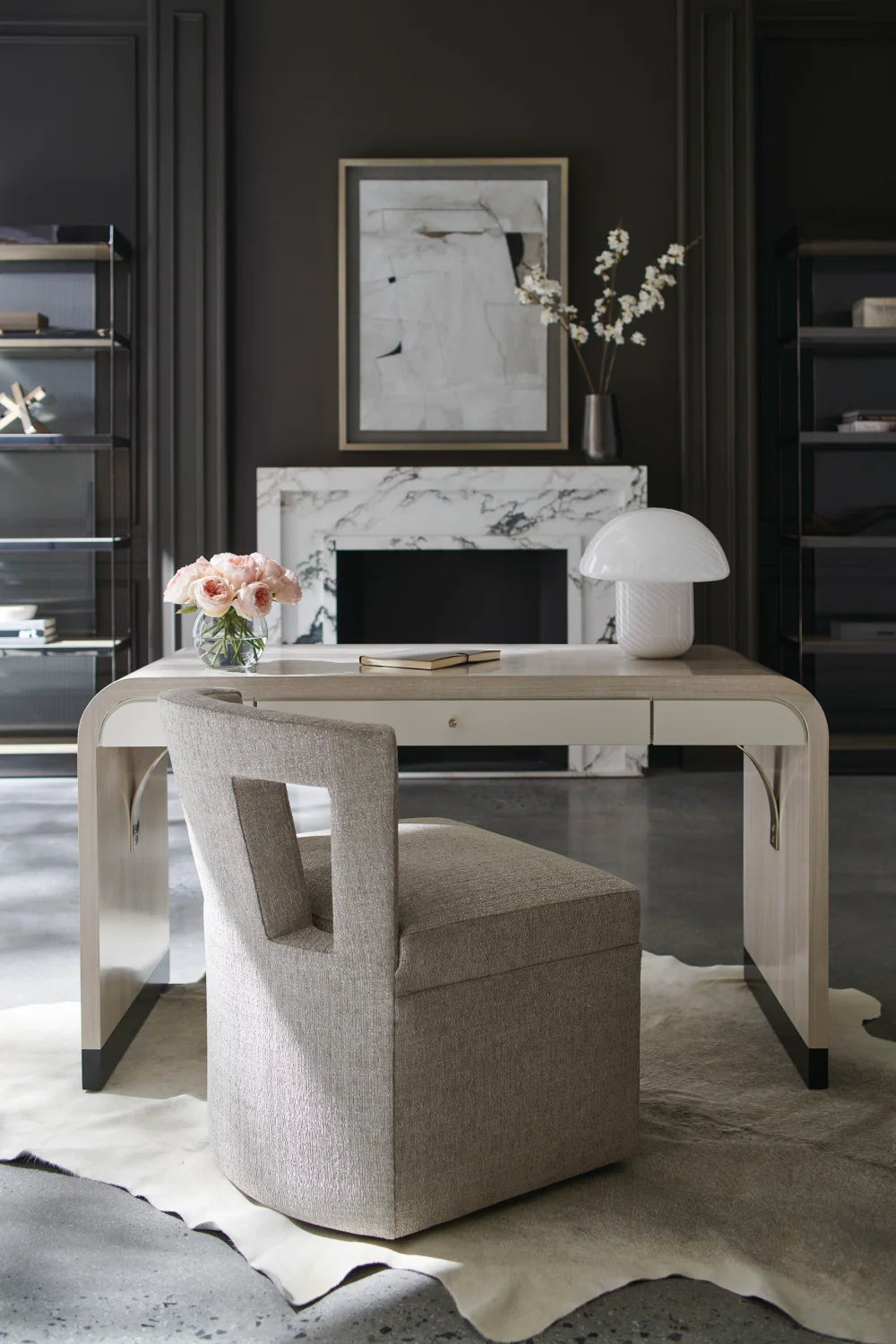 Luxury Herringbone Patterned Modern Desk European Style for Villa